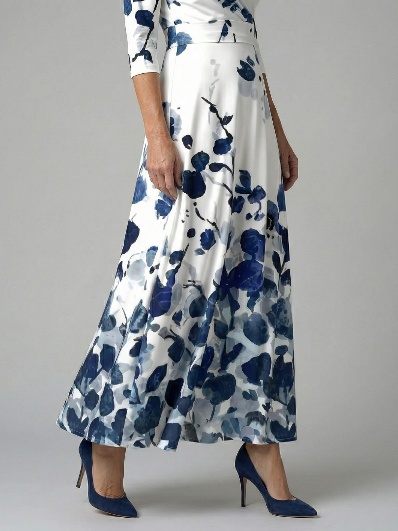 LAURA | ROBE MIDI CROISÉE À COL CELINE
