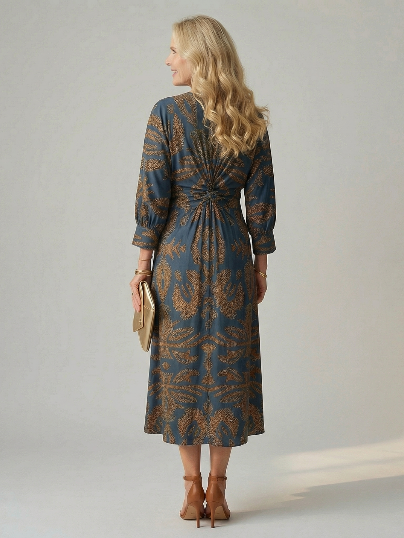 PAULINE | ROBE MIDI WRAP NATURELLE LUNE