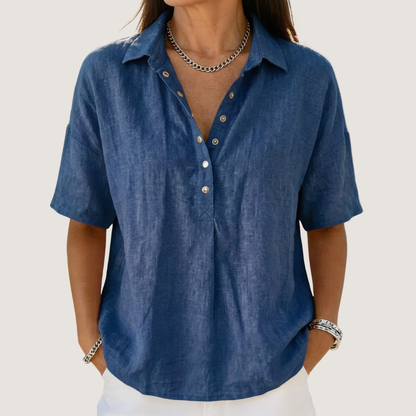 ÉLIANE | BLOUSE AVEC COL ET DÉTAILS BOUTONNÉS