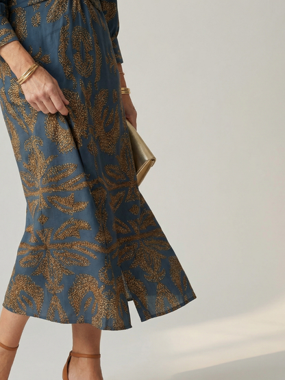 PAULINE | ROBE MIDI WRAP NATURELLE LUNE
