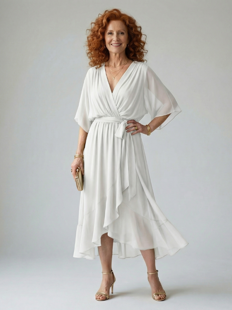ANAÏS | ROBE MIDI DRAPÉE ELRIC