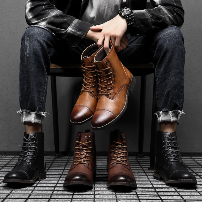 LUC | BOTTES DE VILLE BRUNIES POUR HOMME