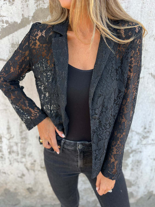 GAËLLE | BLAZER EN DENTELLE TRANSPARENTE