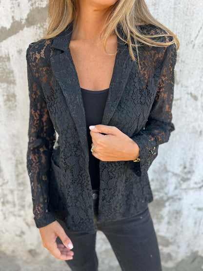 GAËLLE | BLAZER EN DENTELLE TRANSPARENTE