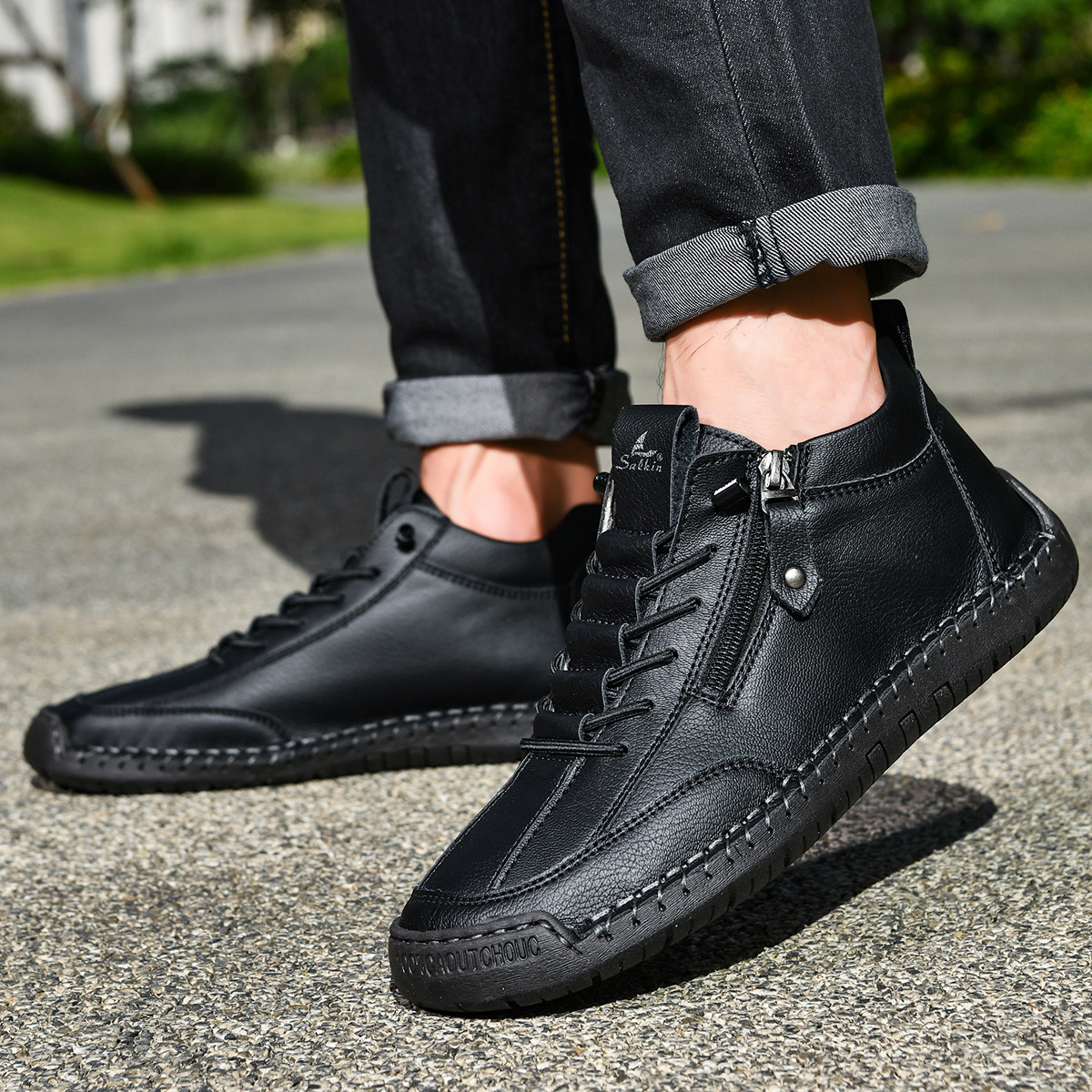 CHRISTOPHE | CHAUSSURES EN NABUK AVEC ZIP POUR HOMME