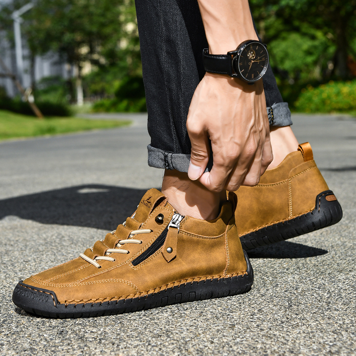 CHRISTOPHE | CHAUSSURES EN NABUK AVEC ZIP POUR HOMME