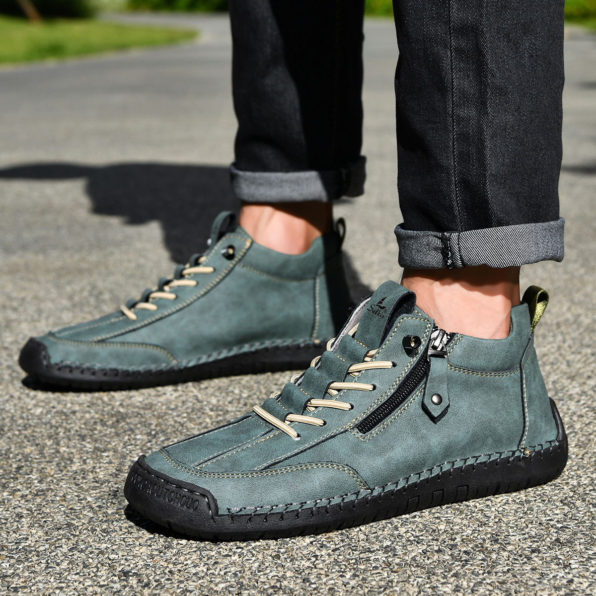 CHRISTOPHE | CHAUSSURES EN NABUK AVEC ZIP POUR HOMME