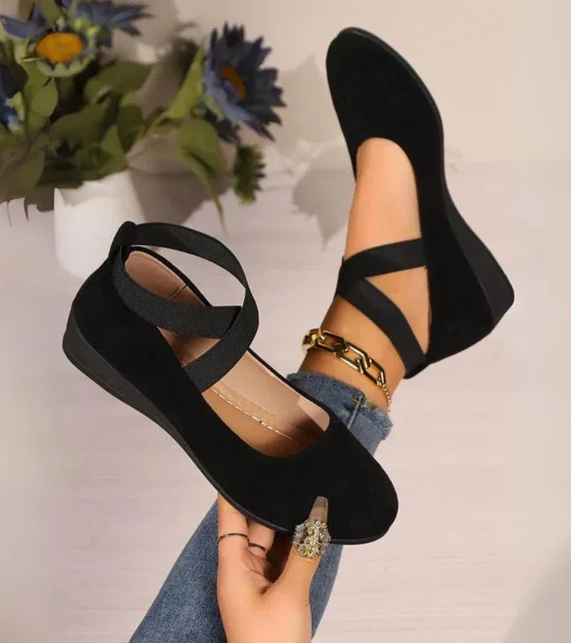 HÉLÈNE | BALLERINES FERMÉES À SEMELLE COMPENSÉE