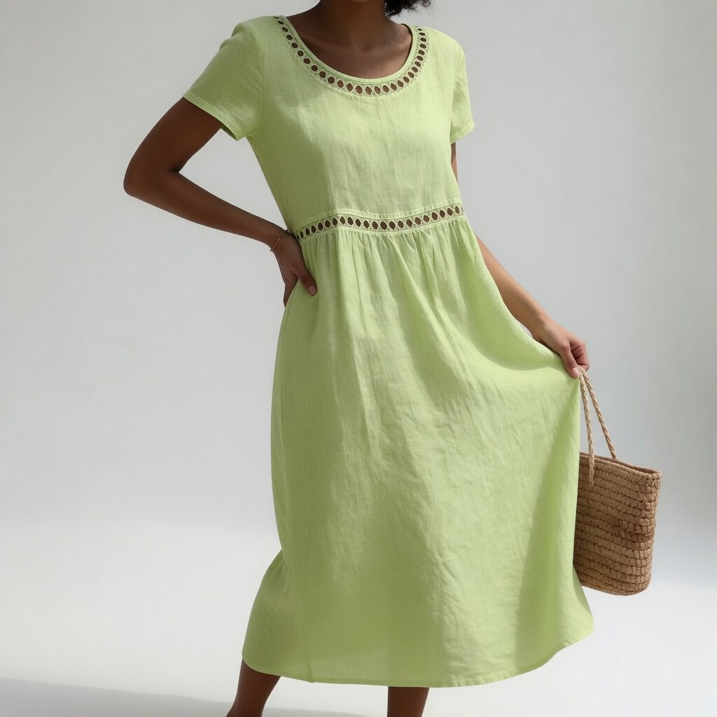 Léa | Robe Brodée Pour Femme