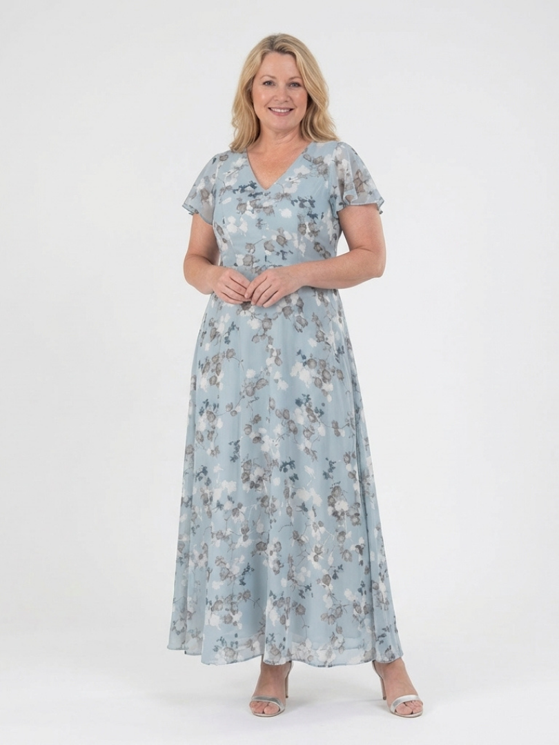 FRANÇOISE | ROBE MAXI EN CHIFFON FLORAL ISMERIA