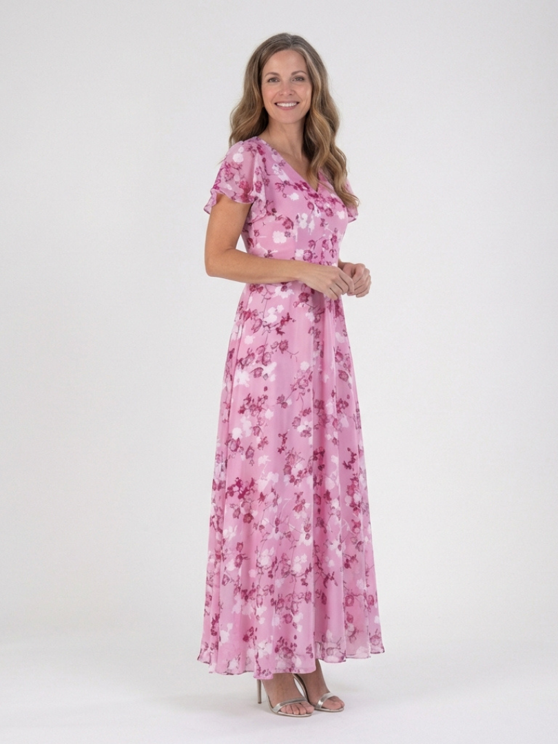 FRANÇOISE | ROBE MAXI EN CHIFFON FLORAL ISMERIA
