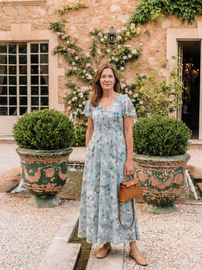 FRANÇOISE | ROBE MAXI EN CHIFFON FLORAL ISMERIA