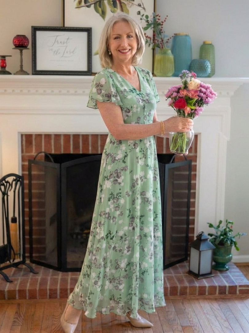 FRANÇOISE | ROBE MAXI EN CHIFFON FLORAL ISMERIA
