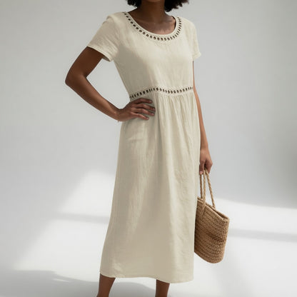 Léa | Robe Brodée Pour Femme