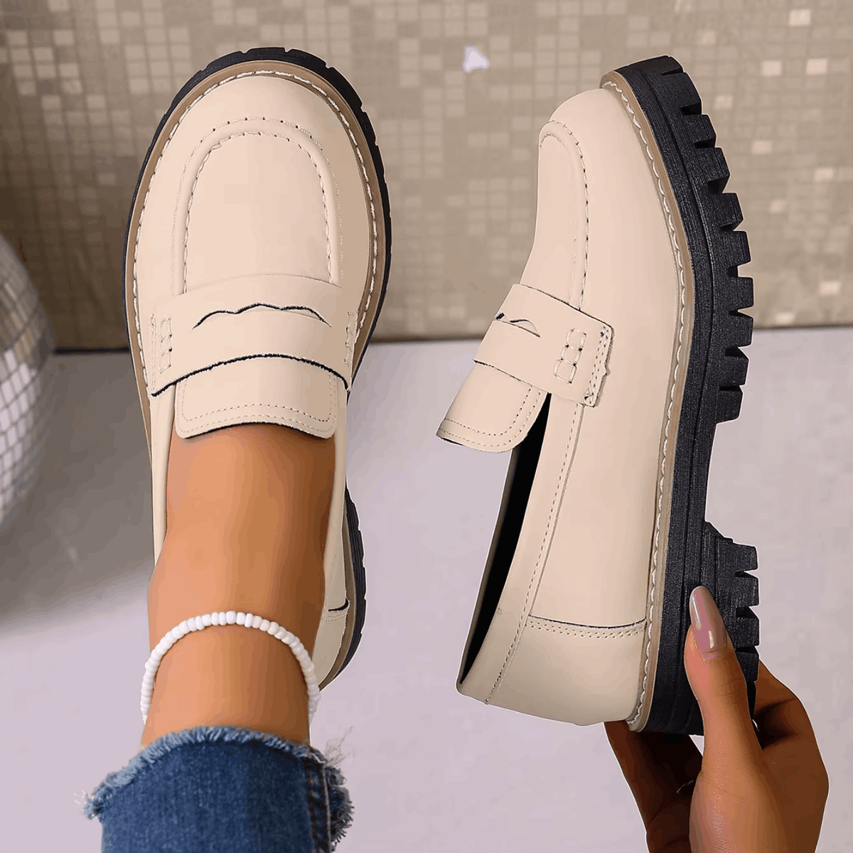 CAPUCINE | MOCASSINS À PLATEFORME STYLE COLLEGE