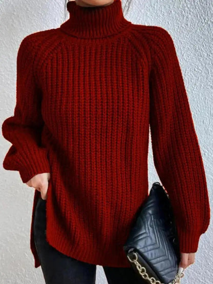 PRISCILLE | PULL LONG COL ROULÉ CONFORTABLE