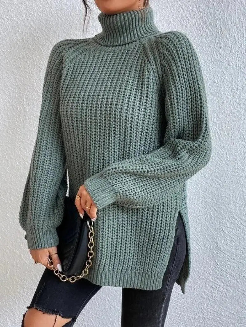 PRISCILLE | PULL LONG COL ROULÉ CONFORTABLE