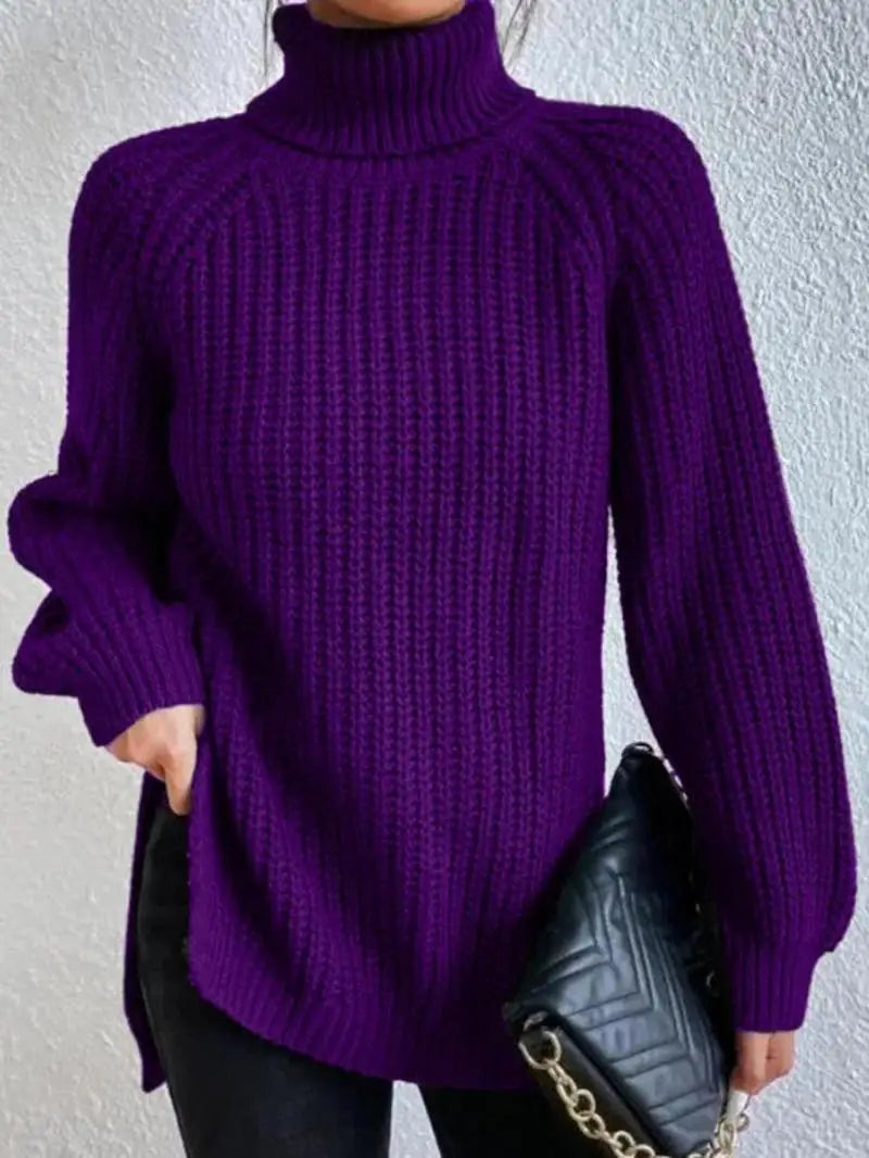 PRISCILLE | PULL LONG COL ROULÉ CONFORTABLE