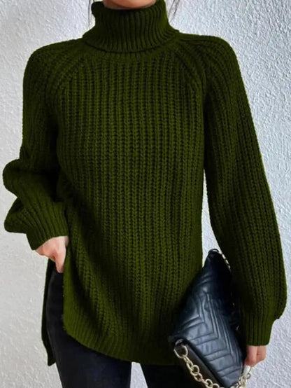 PRISCILLE | PULL LONG COL ROULÉ CONFORTABLE