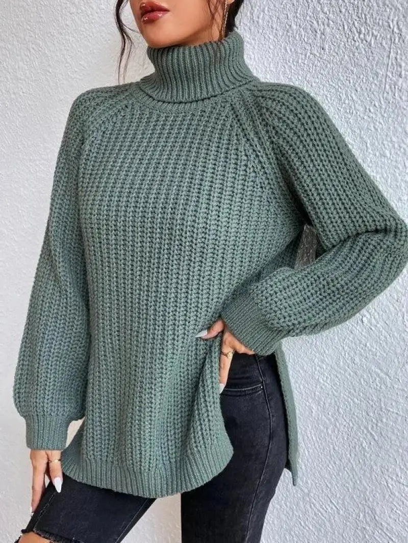 PRISCILLE | PULL LONG COL ROULÉ CONFORTABLE