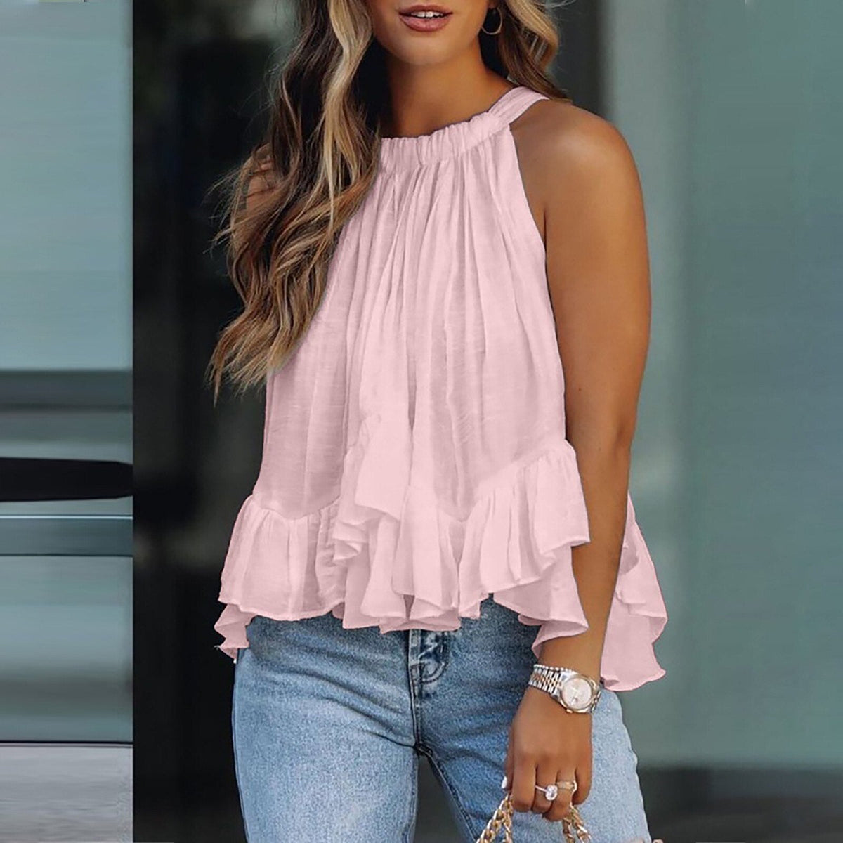 SYLVIE | BLOUSE À VOLANTS TEXTURÉE