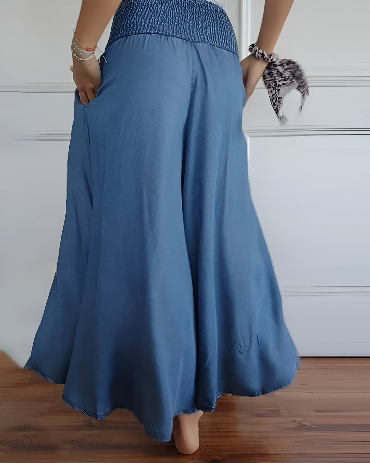 JULIE | PANTALON LARGE POUR FEMME AVEC TAILLE SMOCKÉE