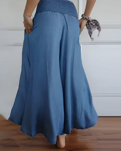 JULIE | PANTALON LARGE POUR FEMME AVEC TAILLE SMOCKÉE