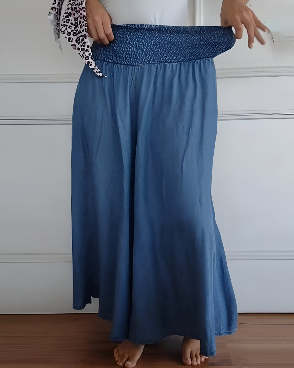 JULIE | PANTALON LARGE POUR FEMME AVEC TAILLE SMOCKÉE