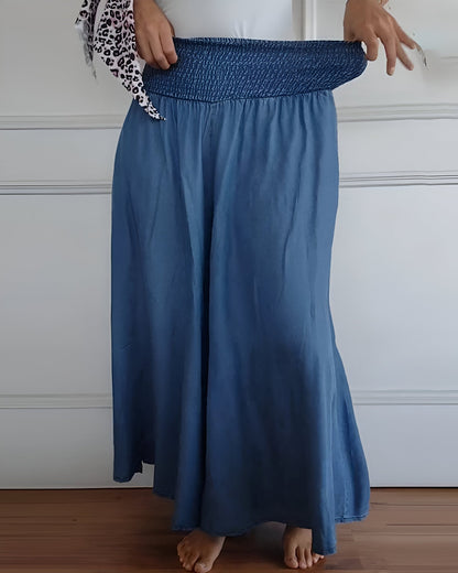 JULIE | PANTALON LARGE POUR FEMME AVEC TAILLE SMOCKÉE