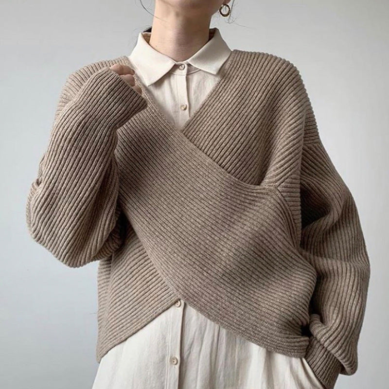 FABIENNE | PULL EN TRICOT CROISÉ CHIC