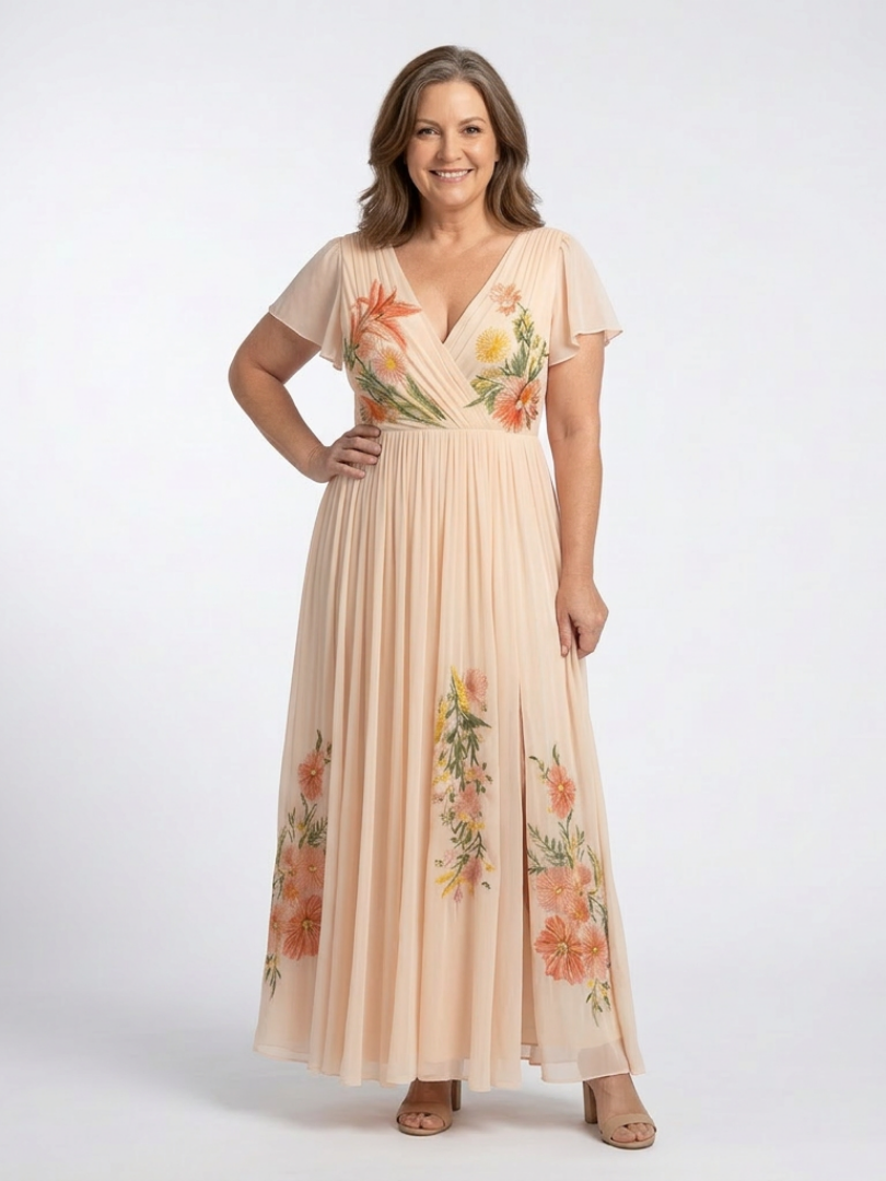 INÈS | ROBE MAXI FLORALE PLISSÉE CALISTA