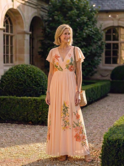 INÈS | ROBE MAXI FLORALE PLISSÉE CALISTA