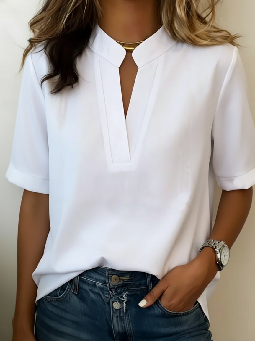 YVETTE | BLOUSE CHIC À COL EN V