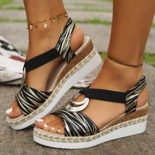 Camille | Sandales Confortables Ergonomique à Talon Compensé