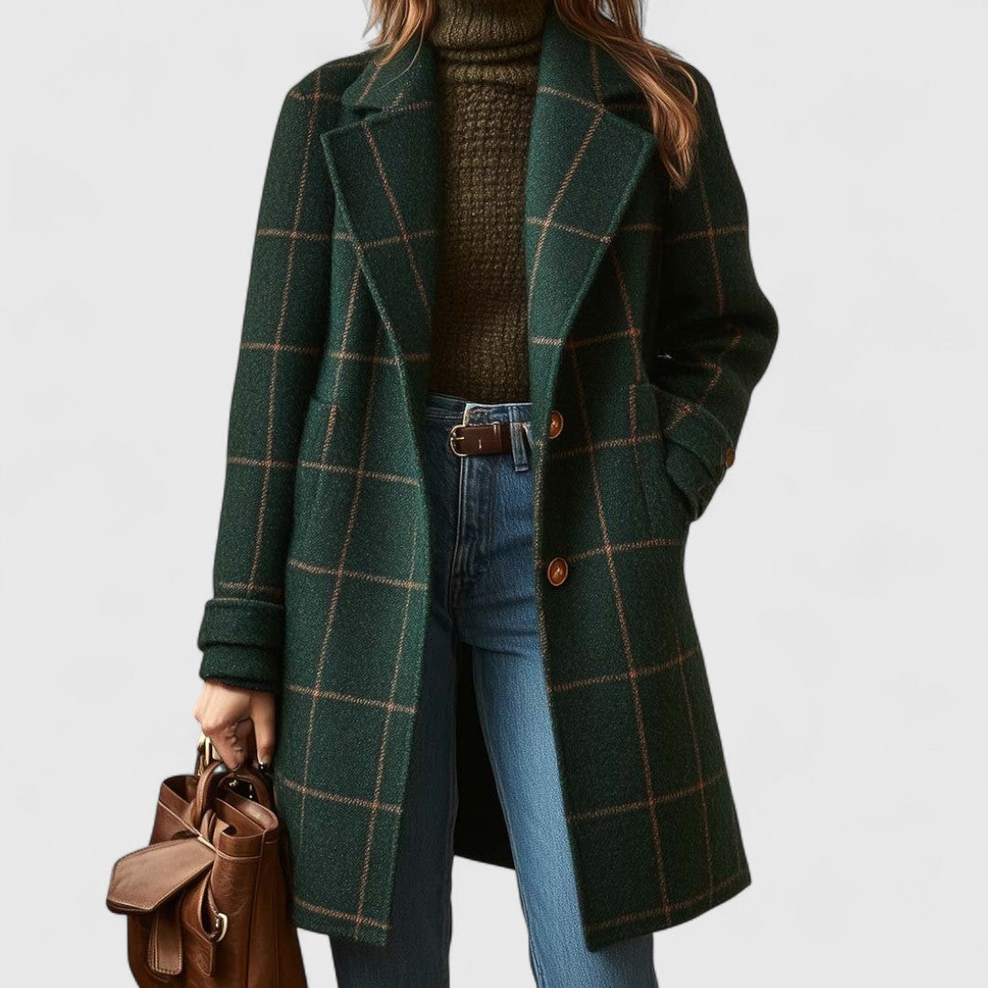 LILOU | MANTEAU À CARREAUX CLASSIQUE