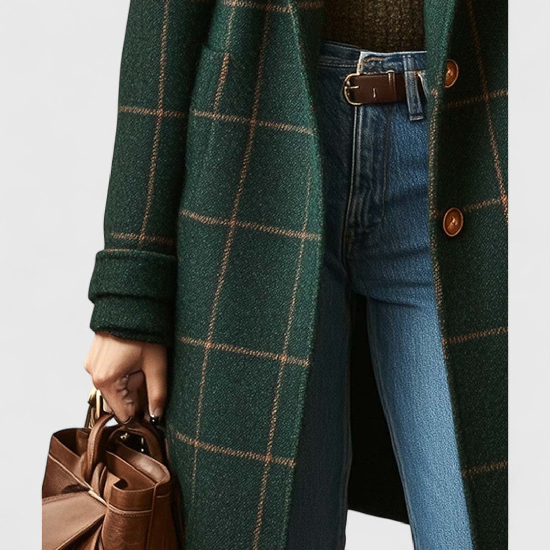 LILOU | MANTEAU À CARREAUX CLASSIQUE