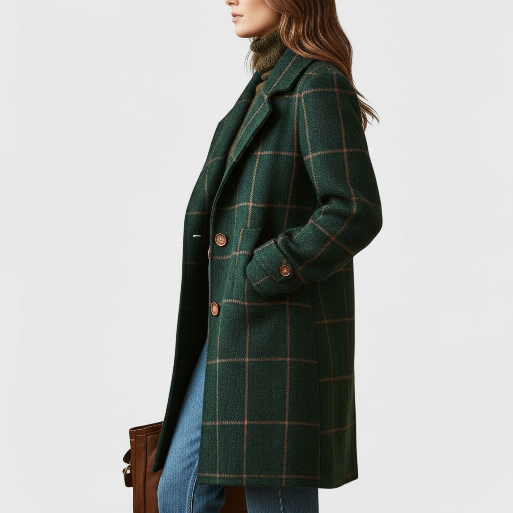 LILOU | MANTEAU À CARREAUX CLASSIQUE