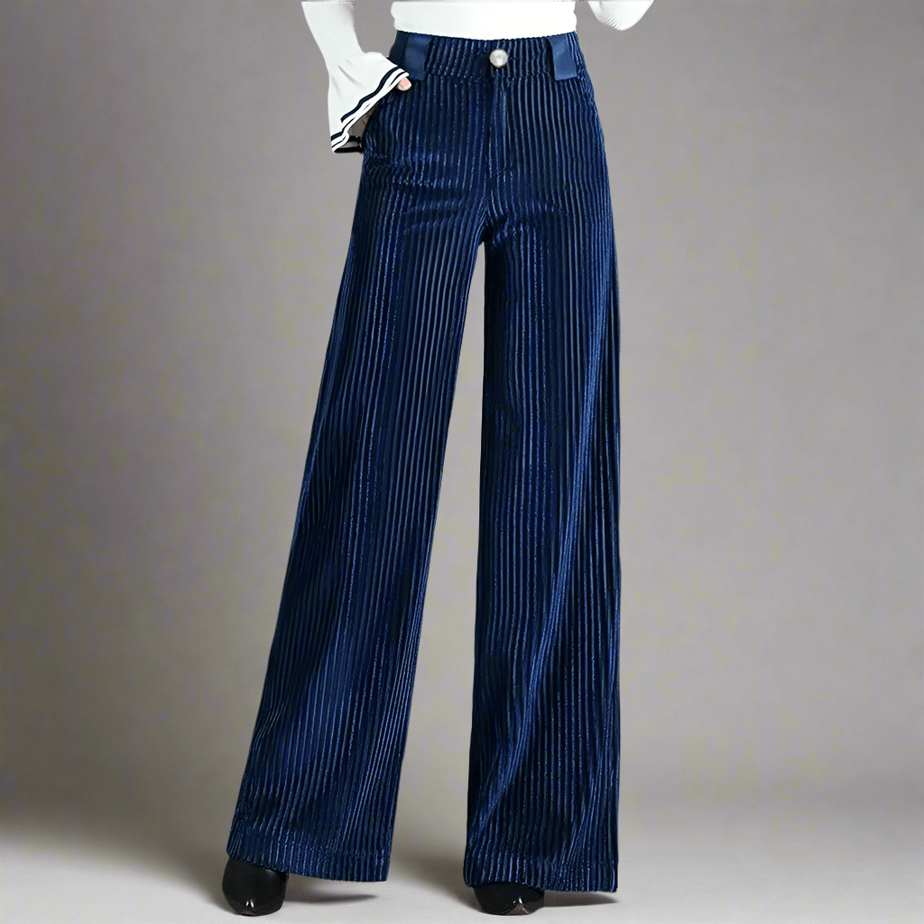 SOPHIE | PANTALON EN VELOURS TRICOTÉ TAILLE HAUTE POUR FEMME