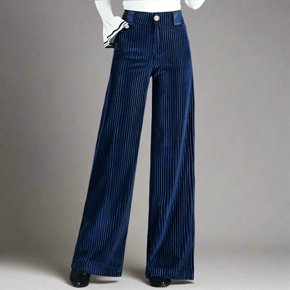 SOPHIE | PANTALON EN VELOURS TRICOTÉ TAILLE HAUTE POUR FEMME