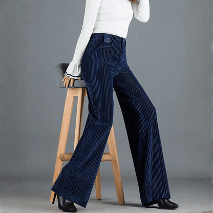 SOPHIE | PANTALON EN VELOURS TRICOTÉ TAILLE HAUTE POUR FEMME