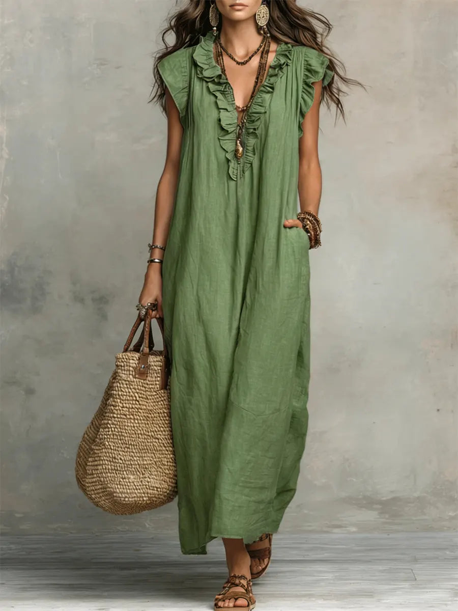 BLANCHE | ÉLÉGANTE ROBE MAXI D’ÉTÉ