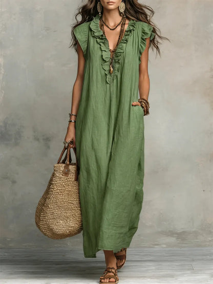BLANCHE | ÉLÉGANTE ROBE MAXI D’ÉTÉ