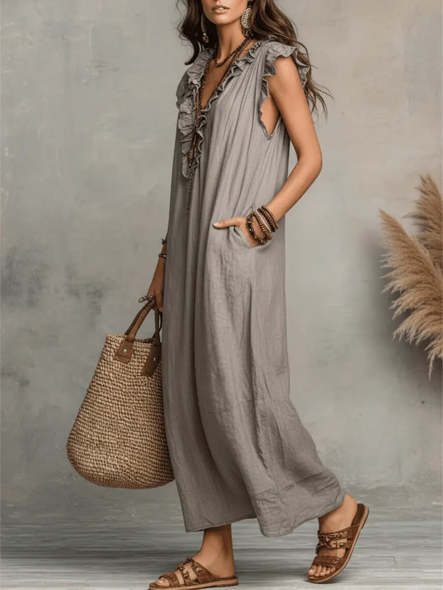 BLANCHE | ÉLÉGANTE ROBE MAXI D’ÉTÉ