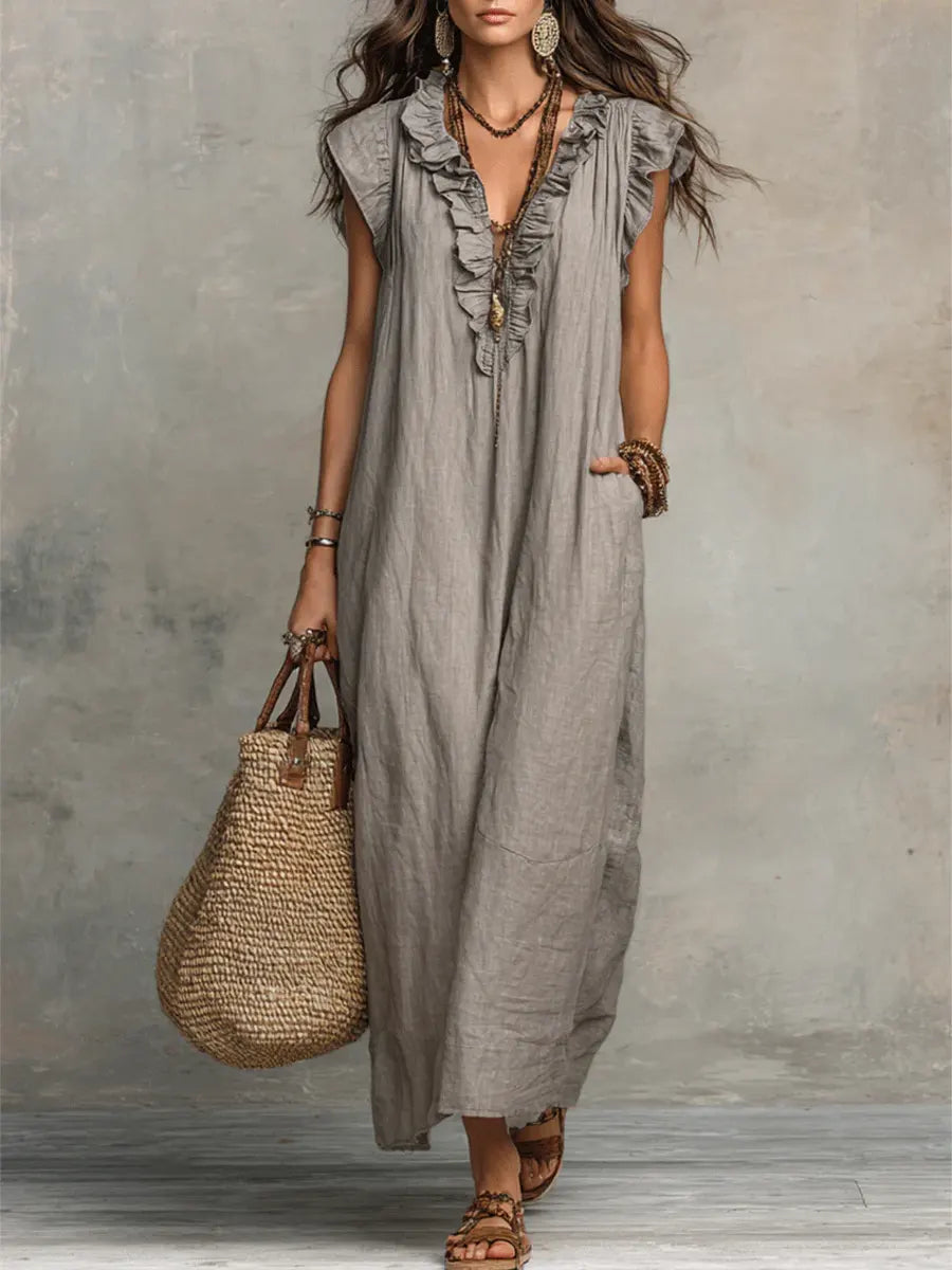 BLANCHE | ÉLÉGANTE ROBE MAXI D’ÉTÉ