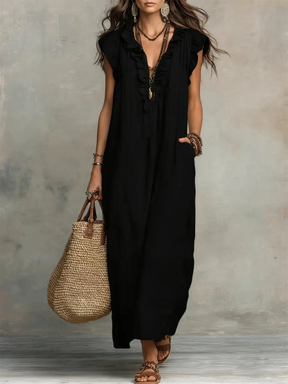 BLANCHE | ÉLÉGANTE ROBE MAXI D’ÉTÉ