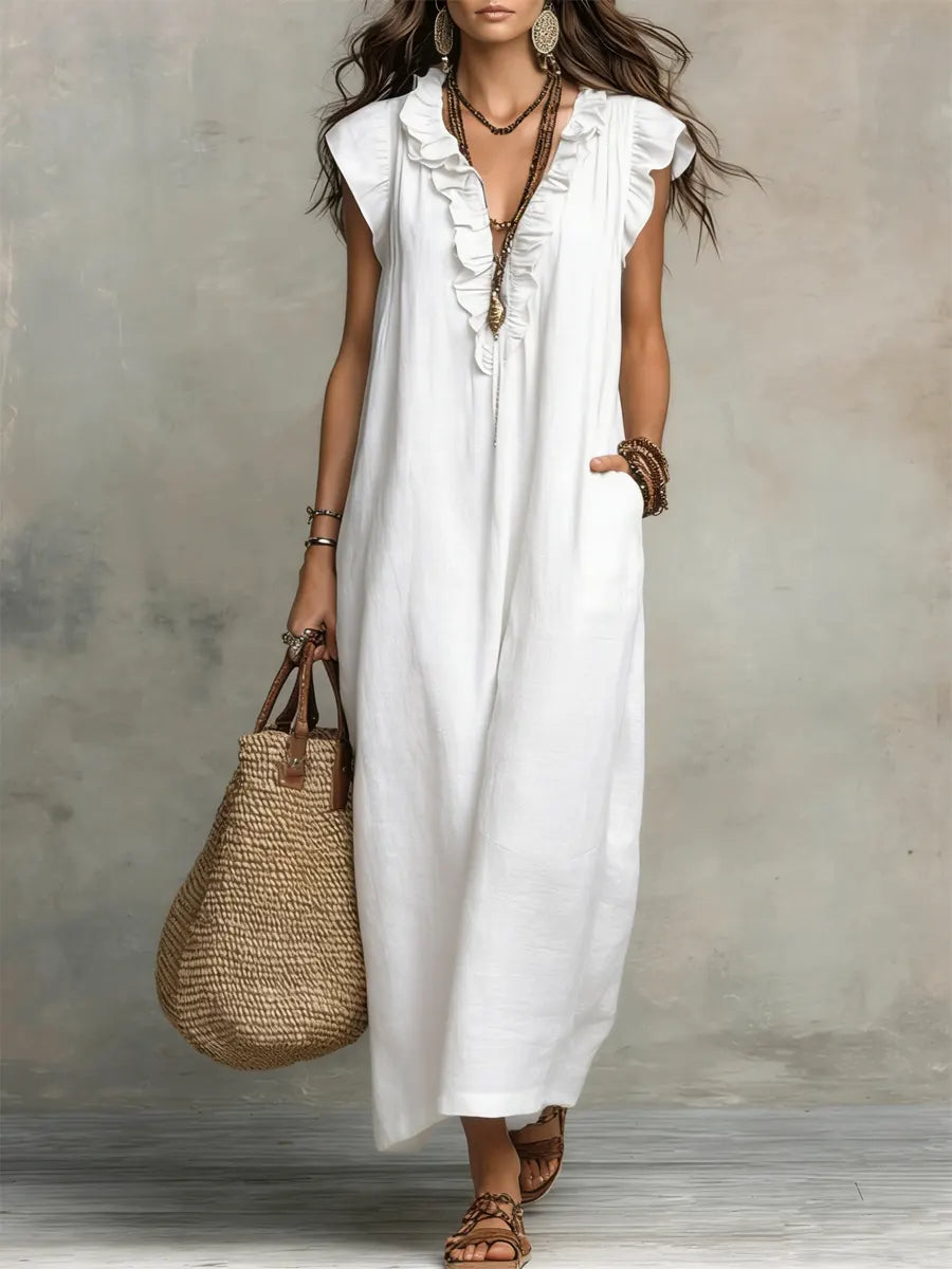 BLANCHE | ÉLÉGANTE ROBE MAXI D’ÉTÉ