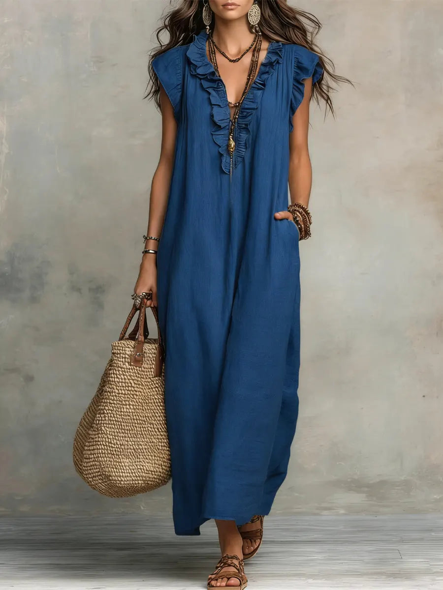 BLANCHE | ÉLÉGANTE ROBE MAXI D’ÉTÉ