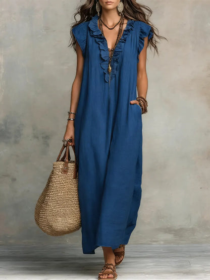 BLANCHE | ÉLÉGANTE ROBE MAXI D’ÉTÉ