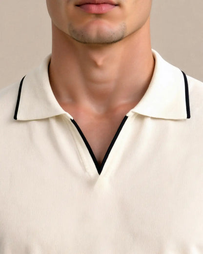DENIS | POLO SUR MESURE EN PIQUÉ AVEC DÉTAILS CONTRASTANTS