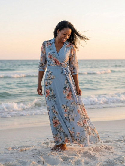 ALEXANDRA | ROBE MAXI À ENVELOPPE ELOWEN